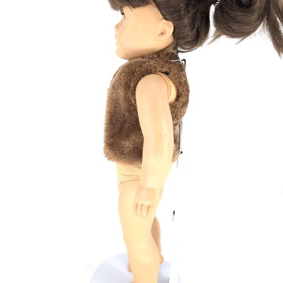 Toys"R"Us Dark Brown Fuzzy Doll Vest / Sleeveless Winter Coat for 18" Dolls GUC - Picture 4 of 9